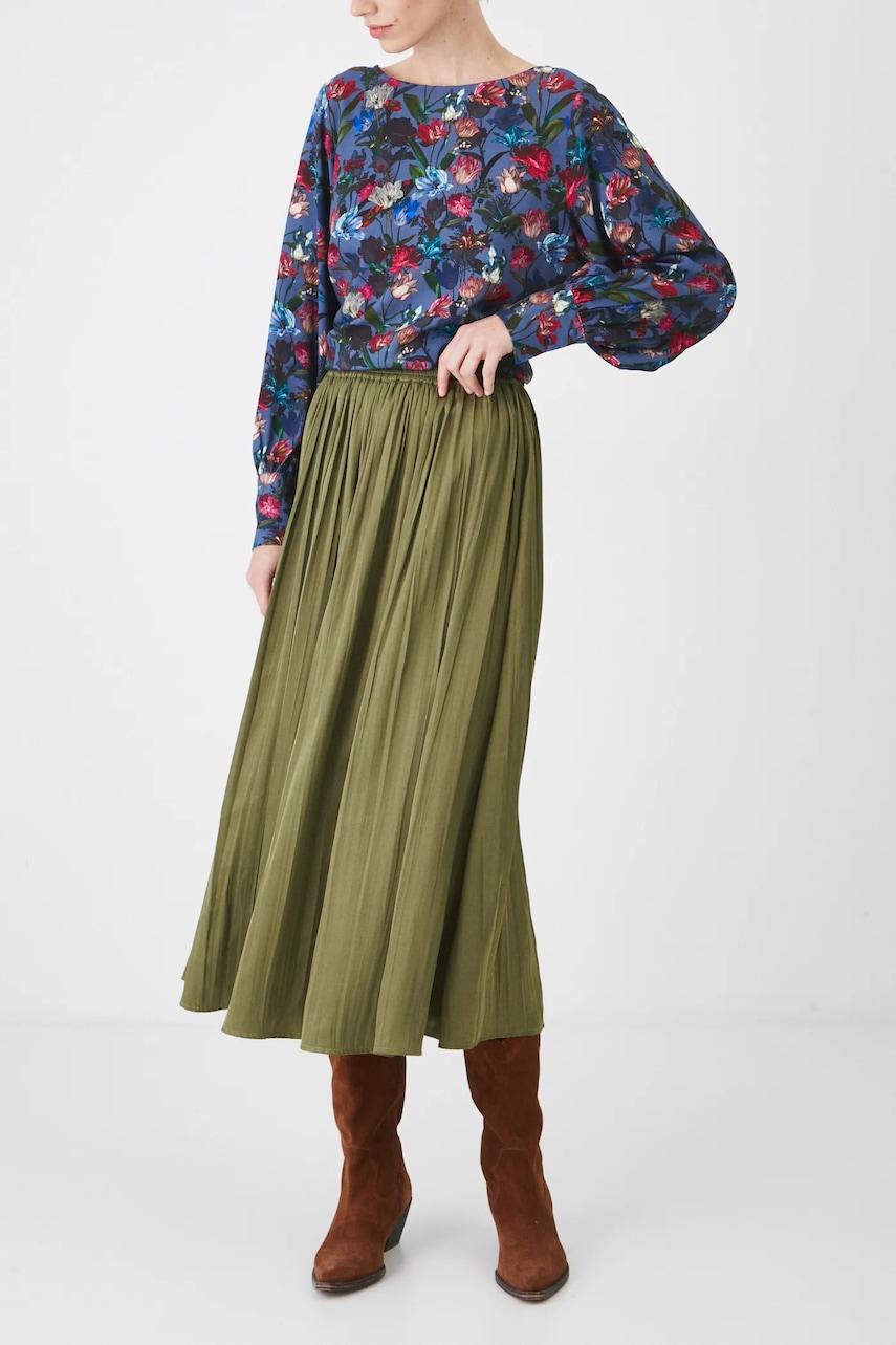 Medicine fusta culoarea verde, maxi, evazati Medicine fusta culoarea verde, maxi, evazati