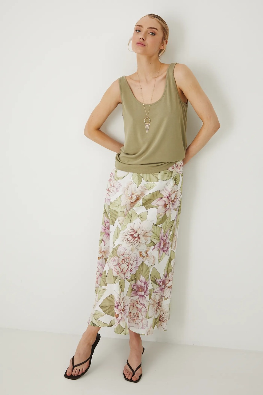 Medicine fusta culoarea alb, maxi, evazati