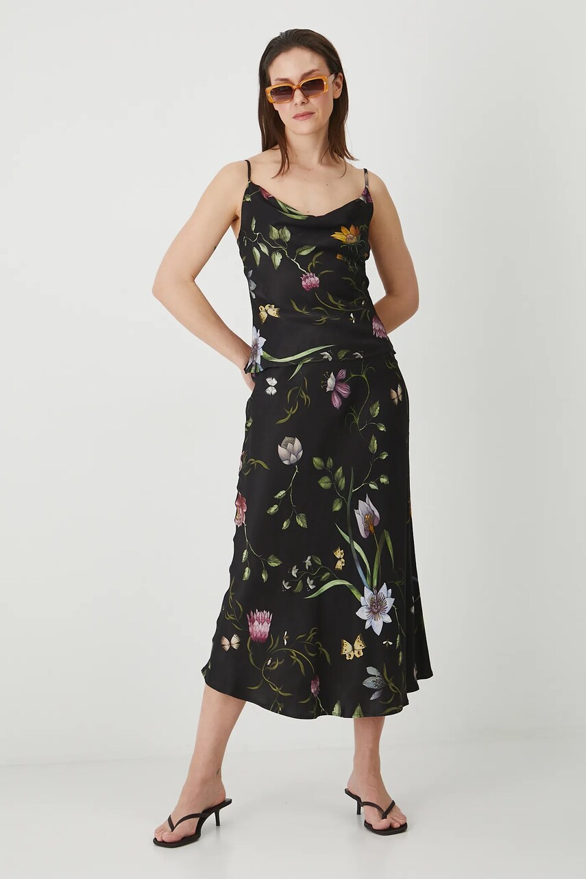 Medicine fusta culoarea negru, maxi, evazati