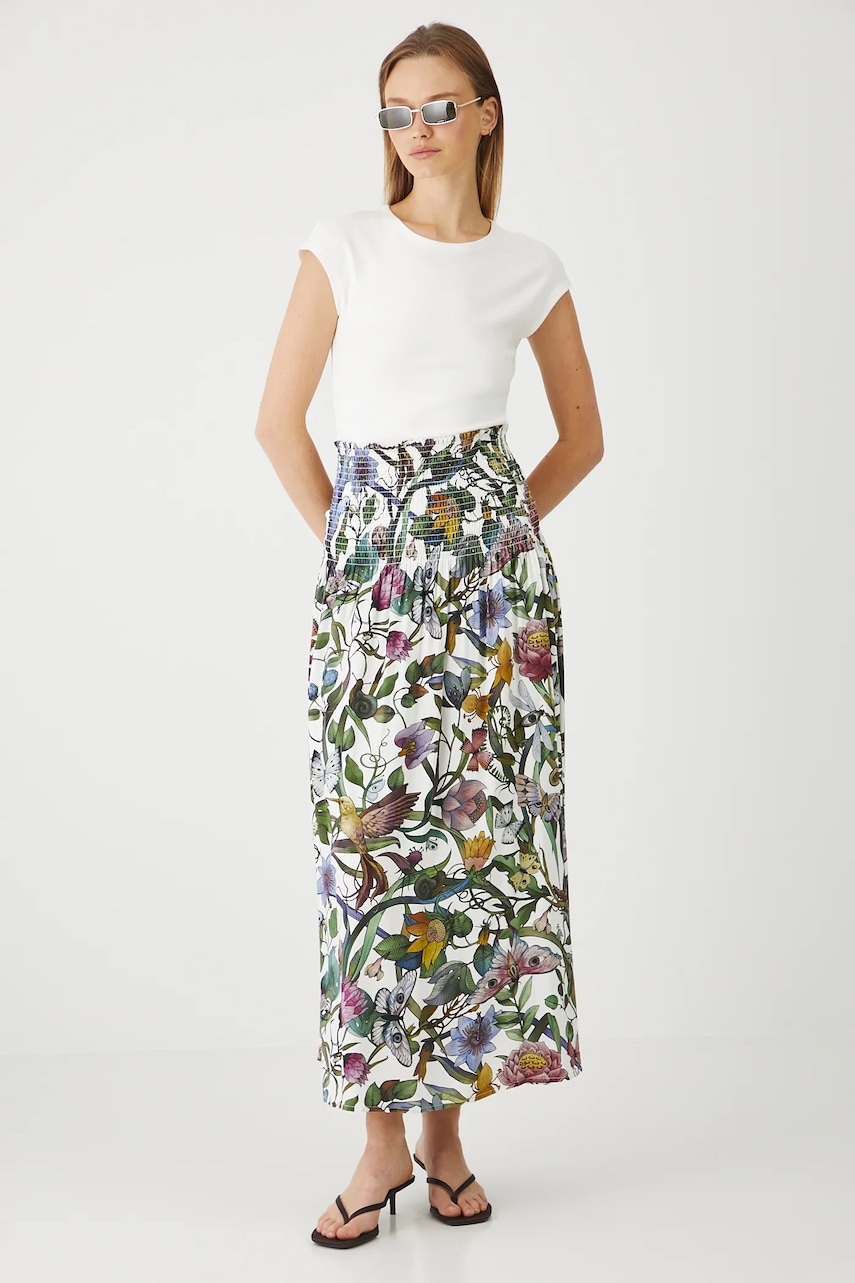 Medicine fusta culoarea bej, maxi, evazati