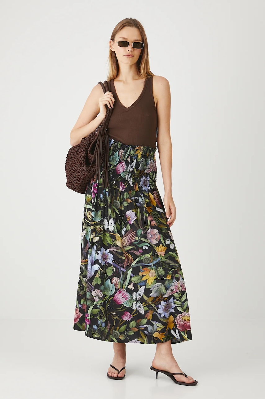 Medicine fusta culoarea negru, maxi, evazati