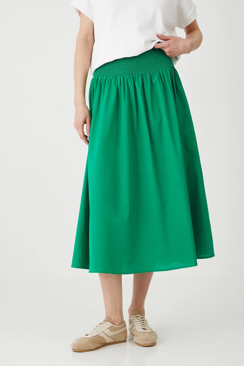 Medicine fusta din bumbac culoarea verde, maxi, evazati Medicine fusta din bumbac culoarea verde, maxi, evazati
