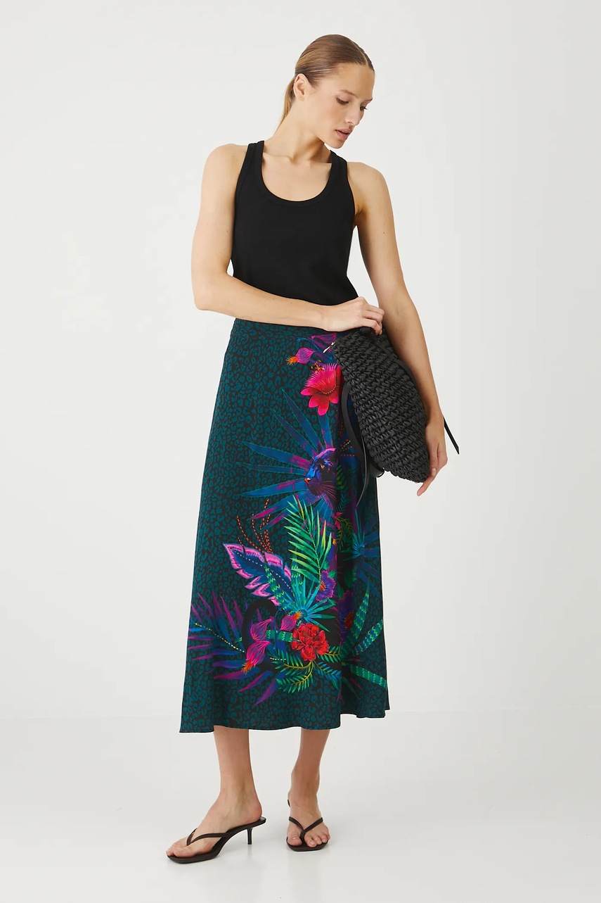 Medicine fusta culoarea negru, maxi, evazati