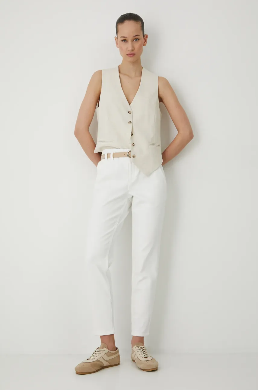 Medicine jeansi femei, culoarea alb