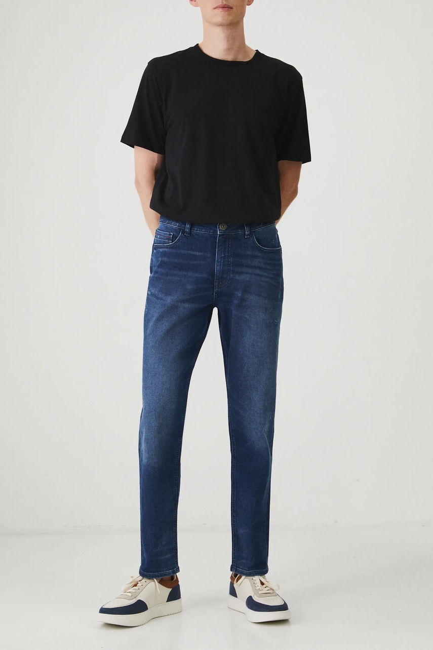 Medicine jeansi culoarea albastru marin