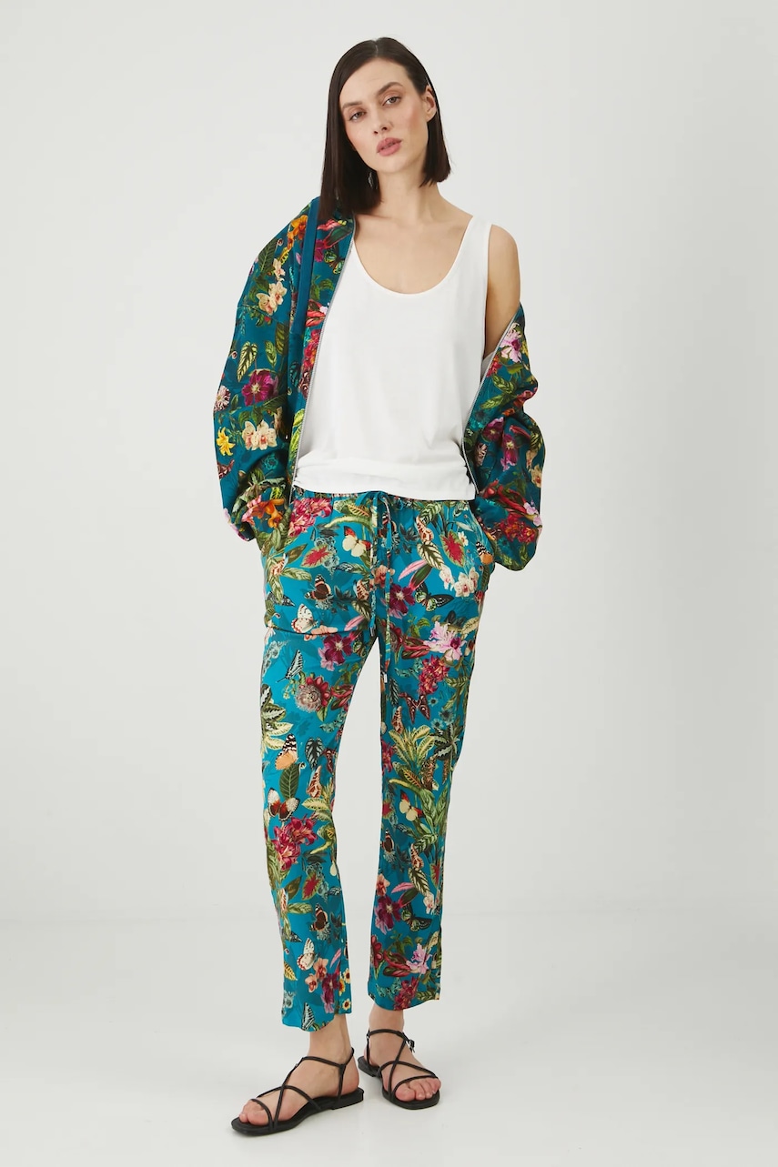 Medicine pantaloni culoarea verde, medium waist Medicine pantaloni culoarea verde, medium waist