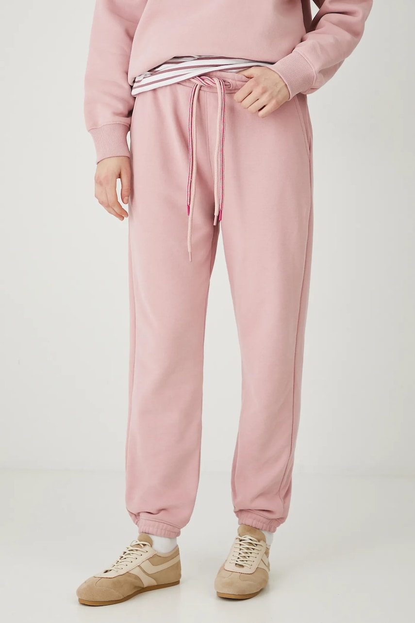 Medicine pantaloni de trening femei, culoarea roz, uni