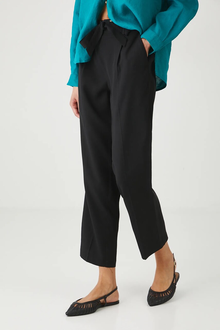 Levně Kalhoty Medicine dámské, černá barva, střih chinos, medium waist