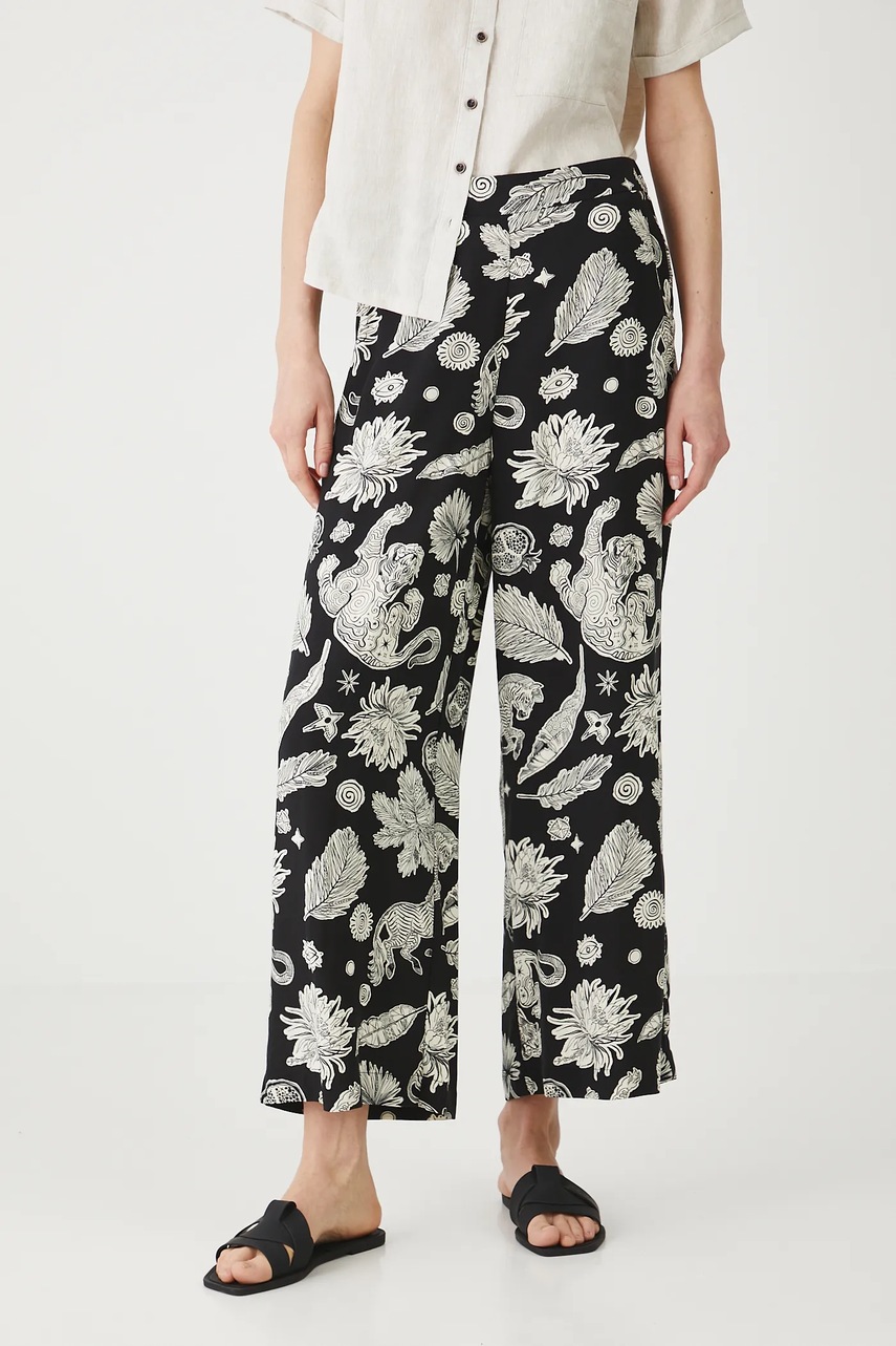 Брюки Medicine цвет чёрный широкие средняя посадка