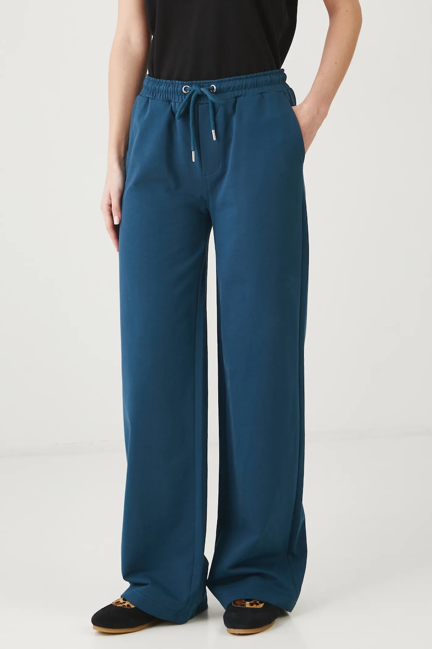 Medicine pantaloni de trening din bumbac femei, culoarea turcoaz, neted Medicine pantaloni de trening din bumbac femei, culoarea turcoaz, neted