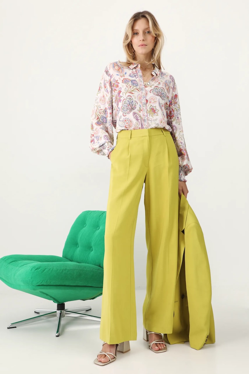 Medicine pantaloni femei, culoarea verde, lat, high waist Medicine pantaloni femei, culoarea verde, lat, high waist
