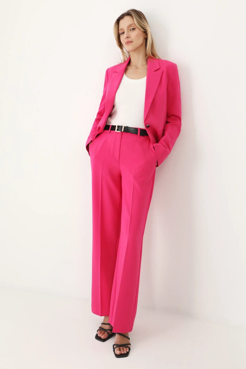 Medicine pantaloni femei, culoarea roz, lat, medium waist
