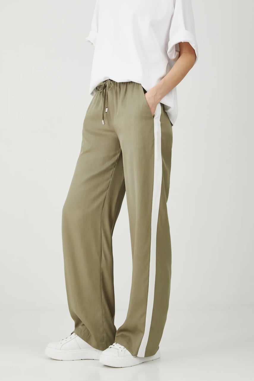 Medicine pantaloni femei, culoarea verde, lat, high waist Medicine pantaloni femei, culoarea verde, lat, high waist