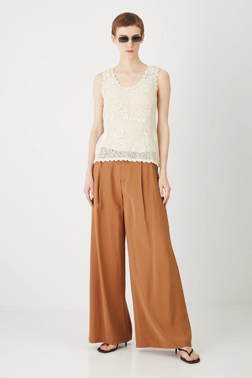 Брюки Medicine цвет коричневый широкие средняя посадка