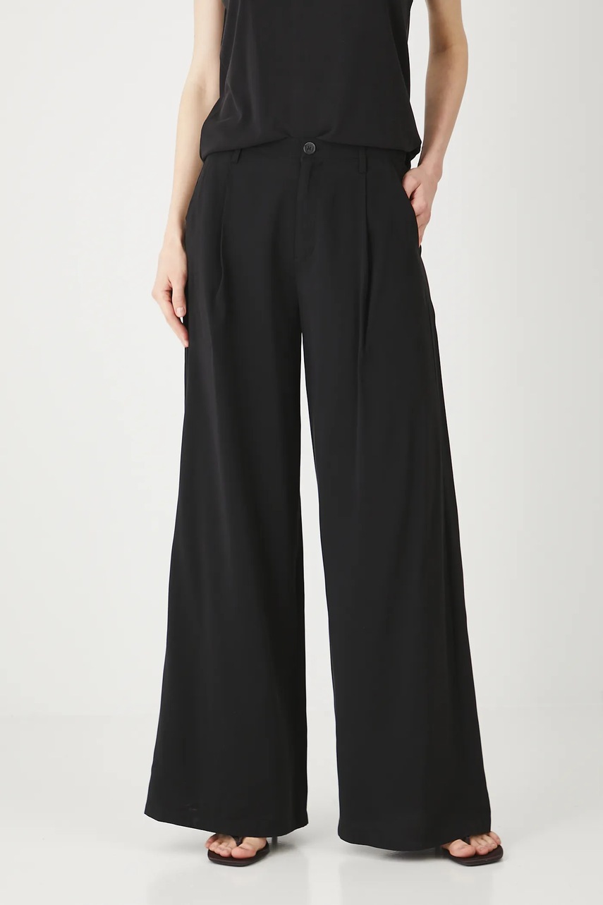 Medicine pantaloni culoarea negru, lat, medium waist