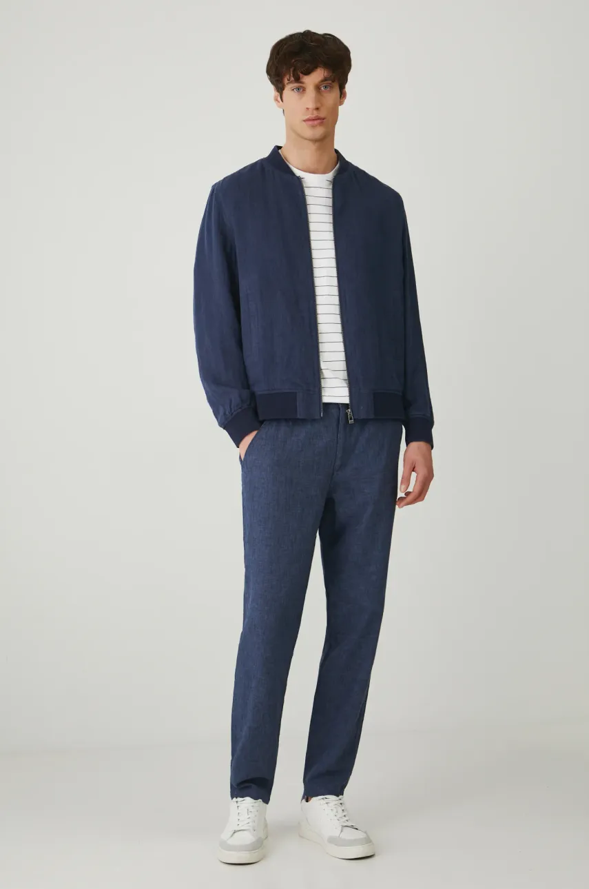 Льняные брюки Medicine мужские цвет синий прямое Льняные брюки Medicine мужские цвет синий прямое