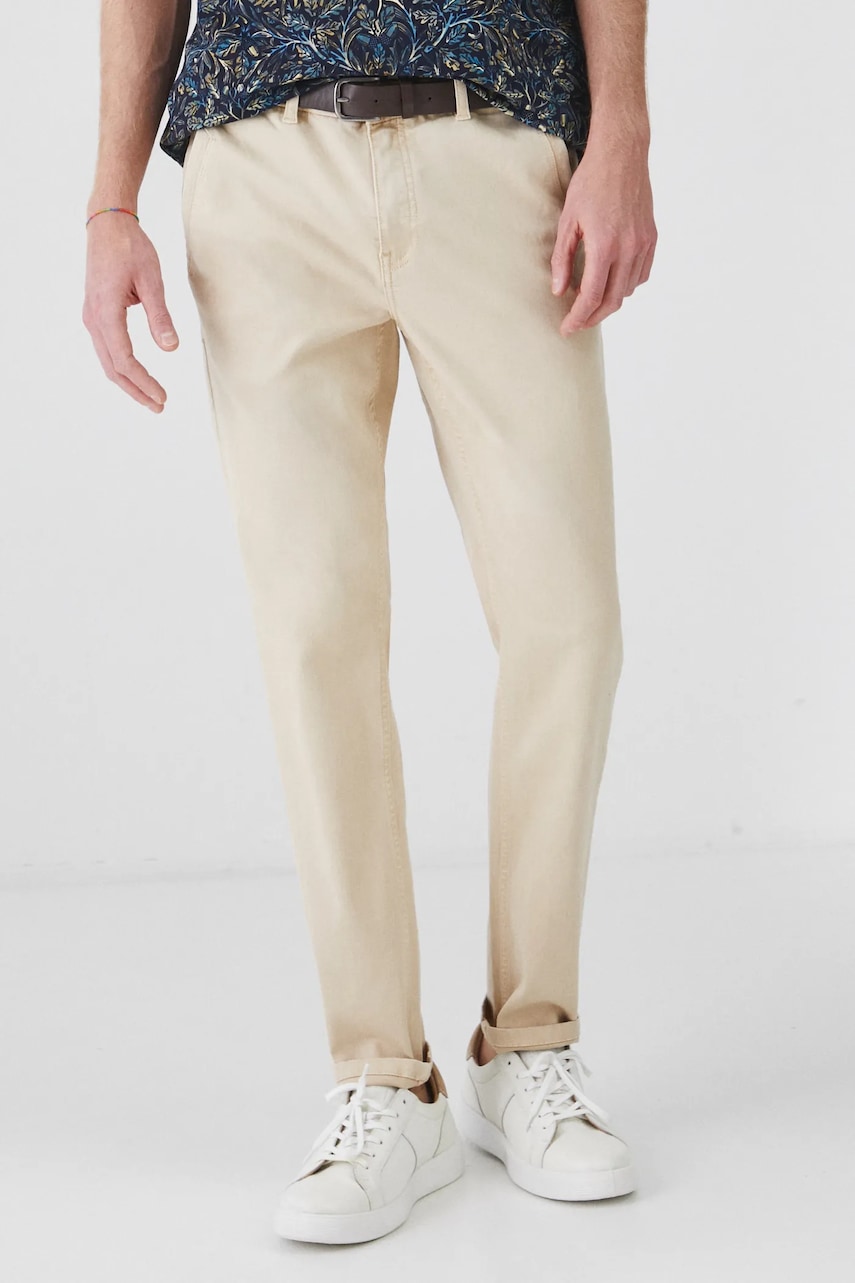 Medicine pantaloni barbati, culoarea bej, mulata