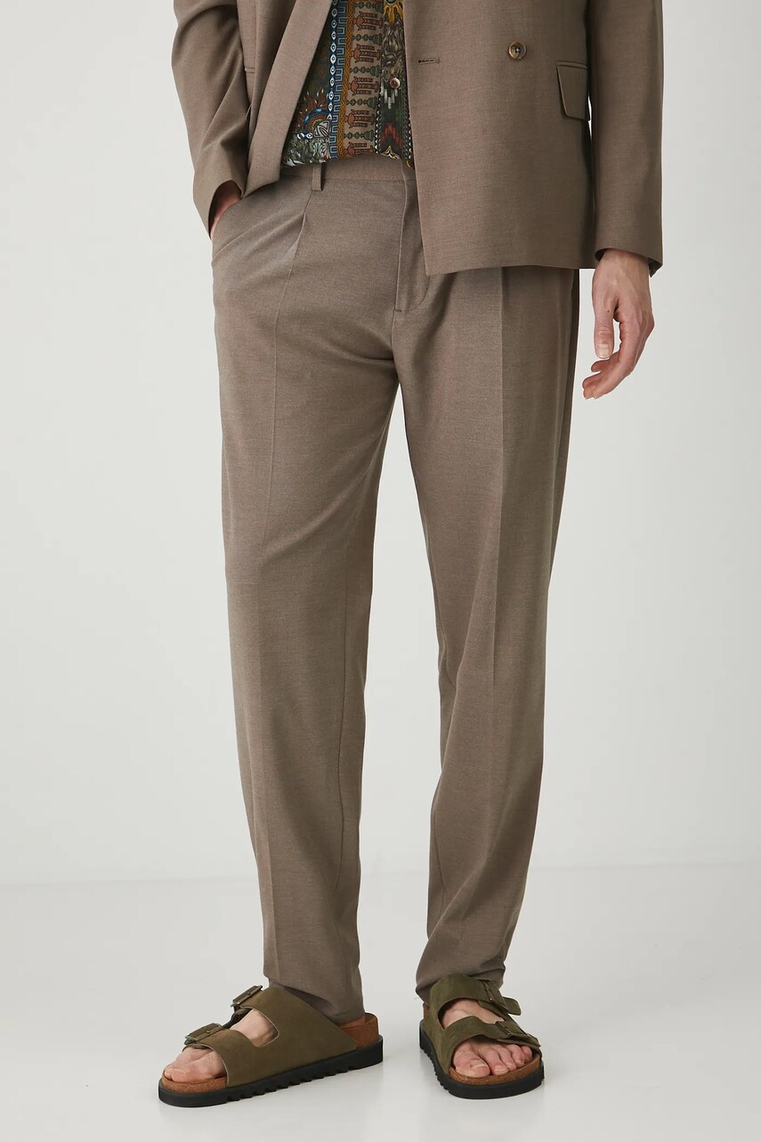 Medicine pantaloni barbati, culoarea bej, mulata