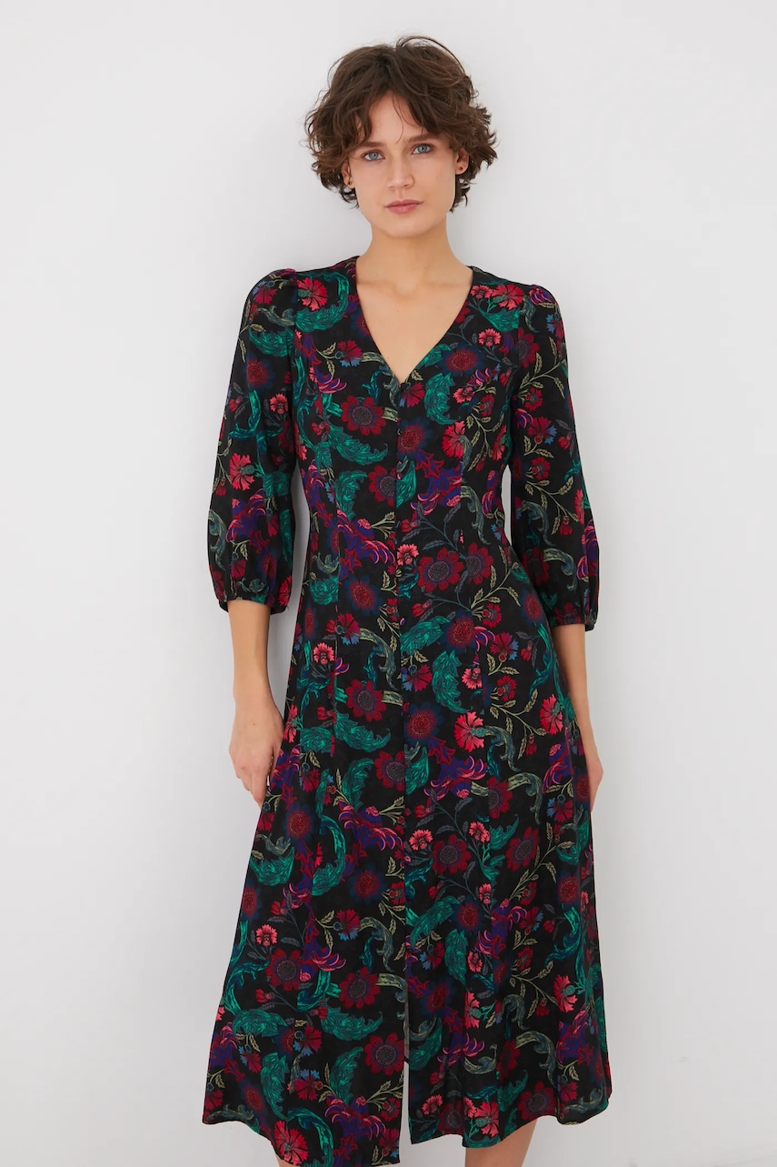 Medicine rochie midi, evazată