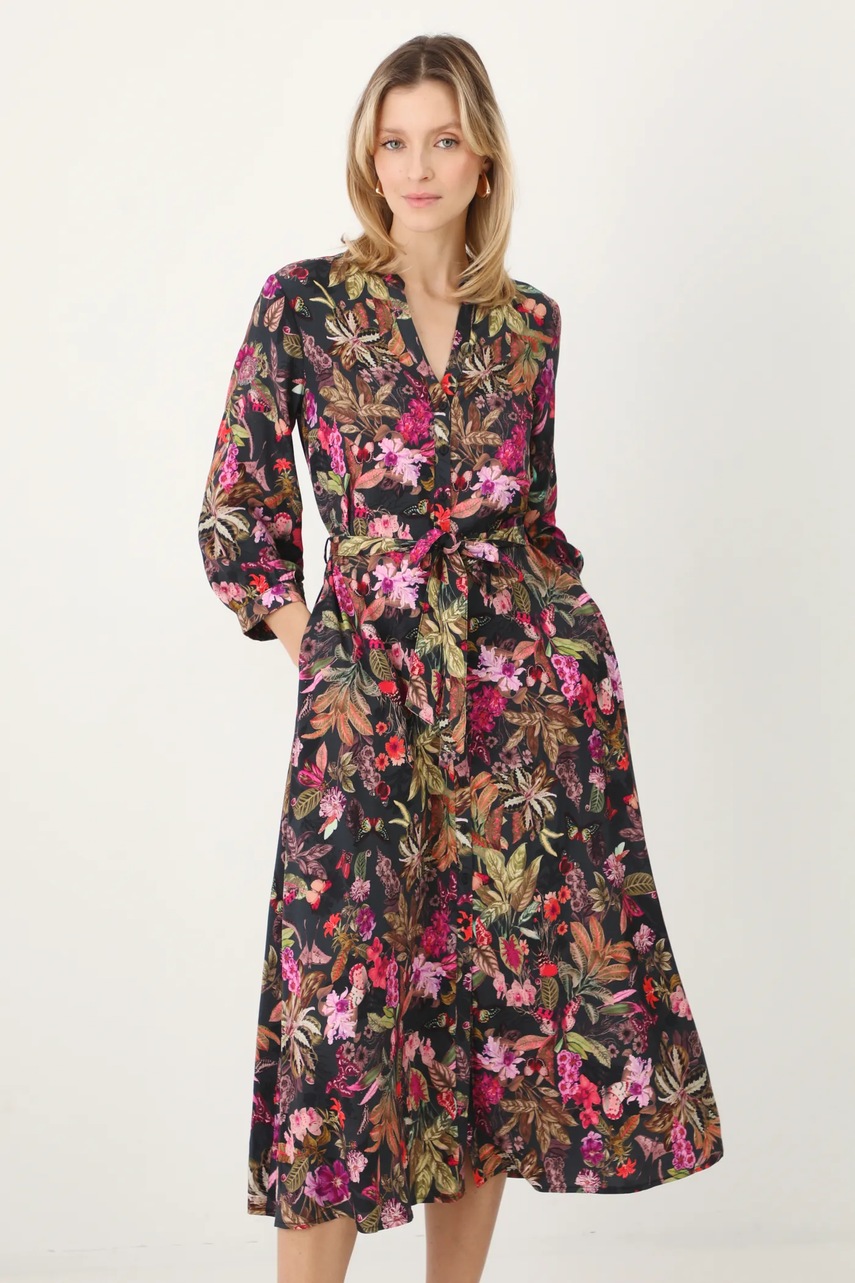 Medicine rochie culoarea negru, midi, evazată