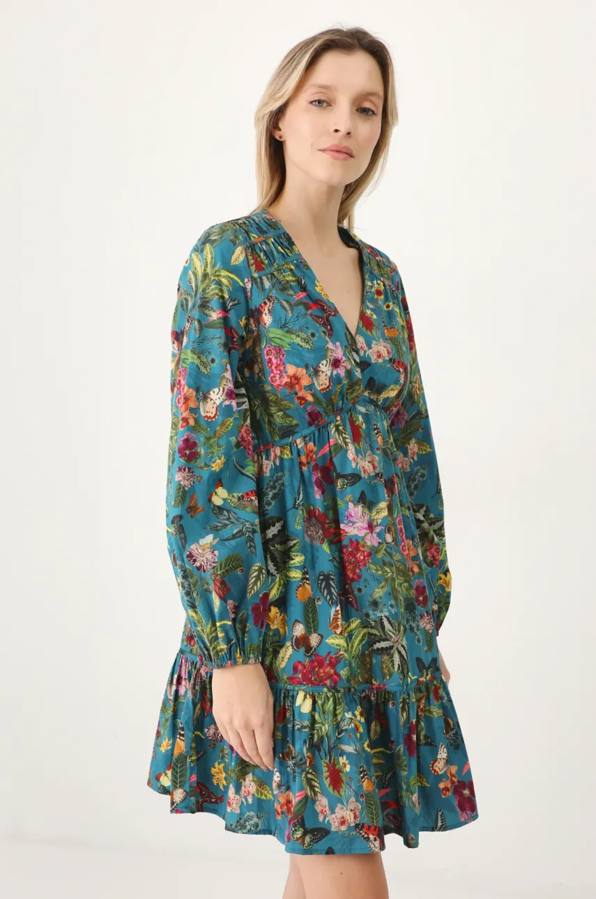 Medicine rochie culoarea verde, mini, evazată