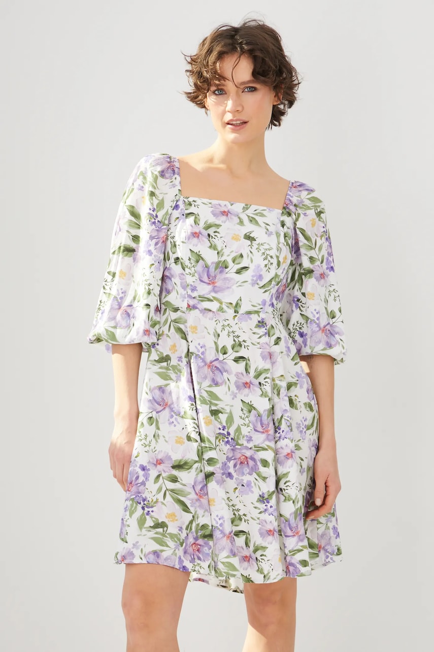 Medicine rochie culoarea bej, mini, evazată