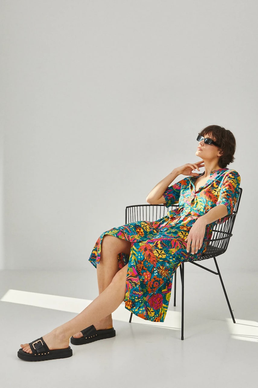 Medicine rochie midi, drept