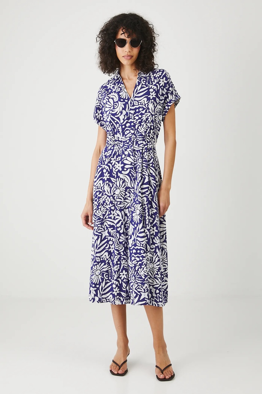 Платье Medicine цвет синий midi прямая