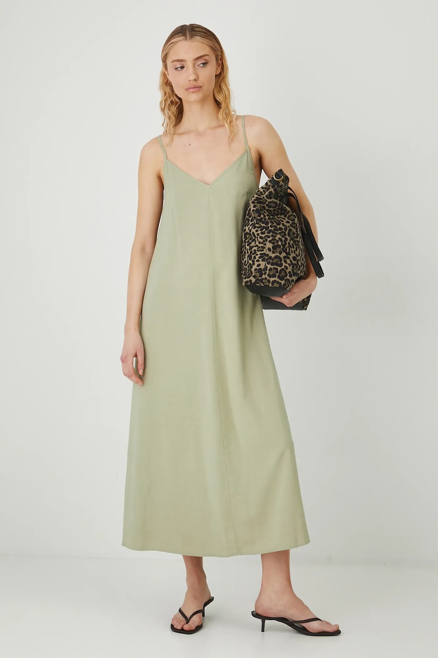 Medicine rochie din amestec de in culoarea verde, maxi, oversize Medicine rochie din amestec de in culoarea verde, maxi, oversize