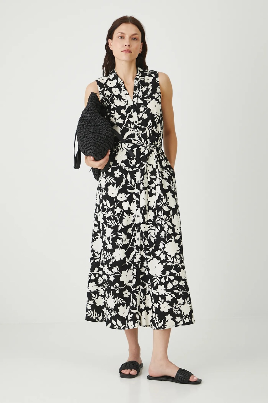 Платье Medicine цвет чёрный midi расклешённая