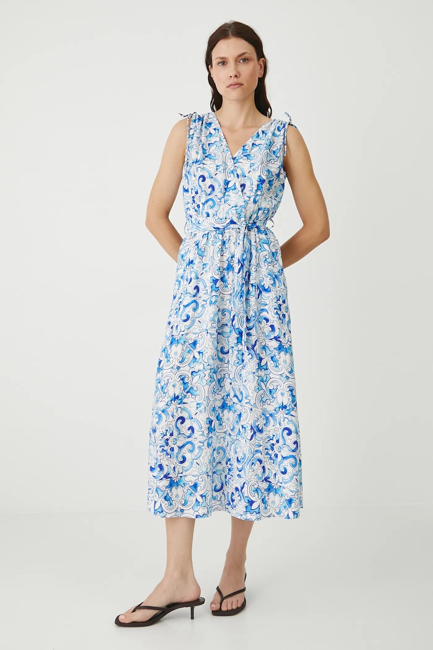 Платье Medicine цвет белый midi расклешённая