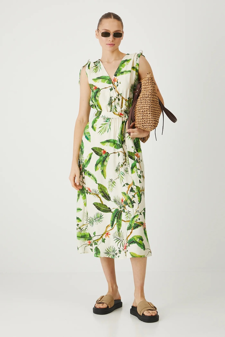 Платье Medicine цвет бежевый midi расклешённая