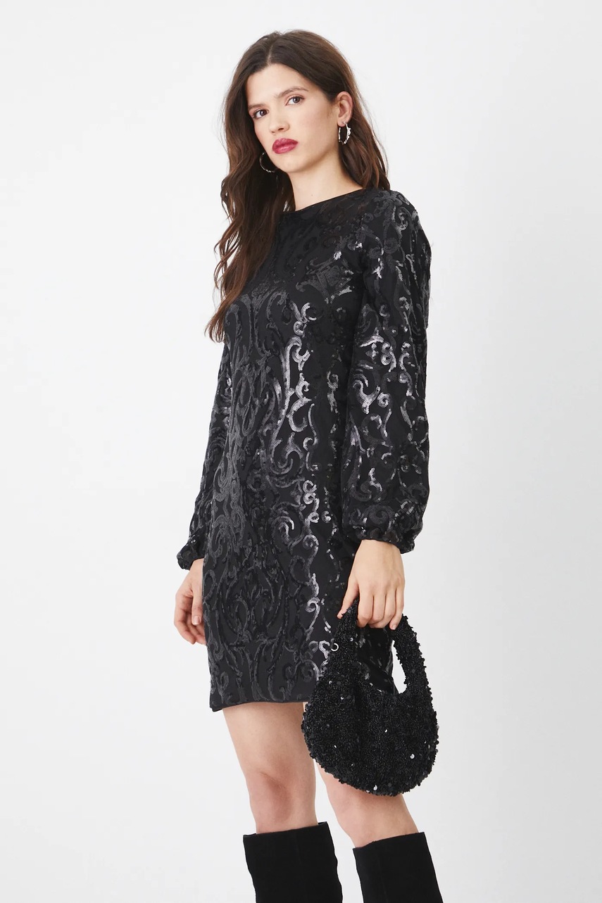 Medicine rochie culoarea negru, mini, mulată