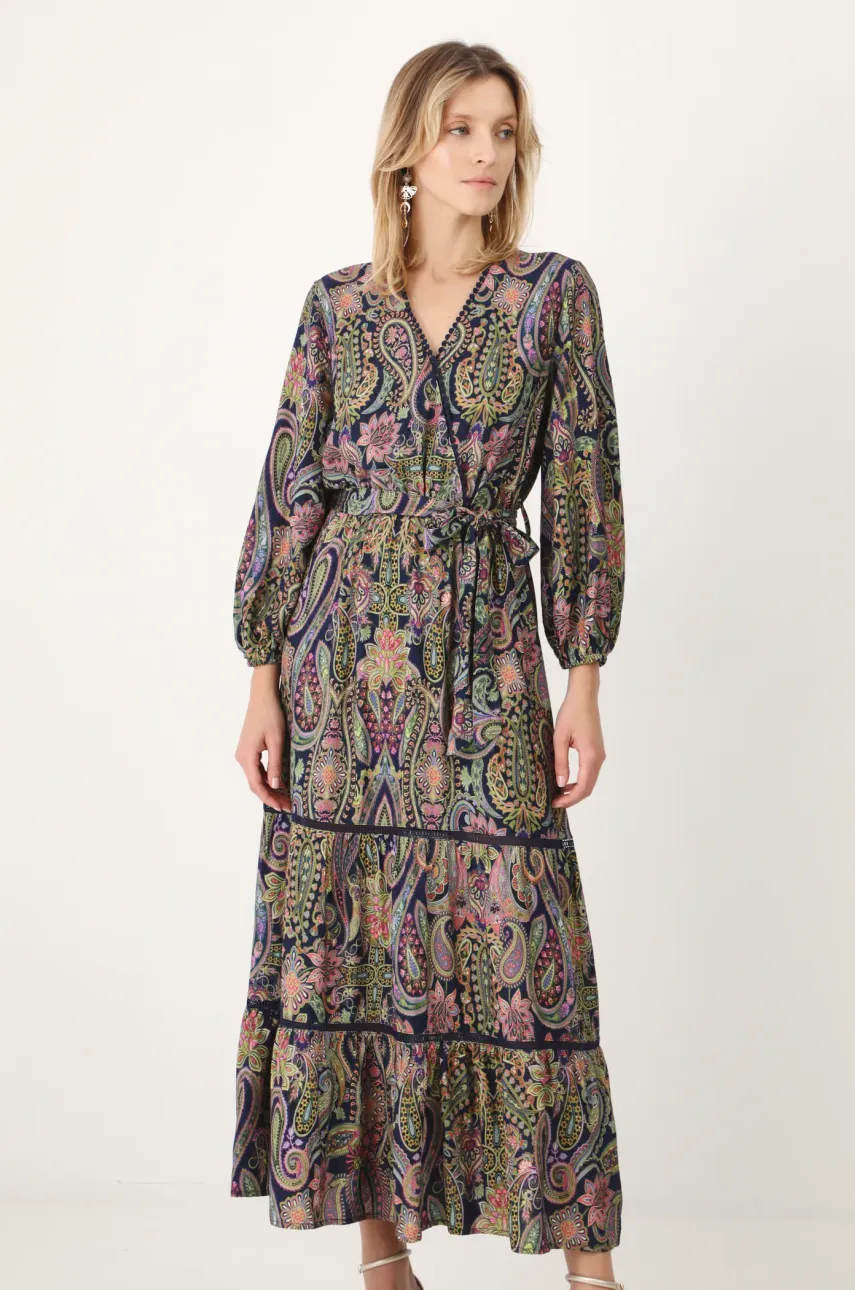 Medicine sukienka kolor multicolor maxi rozkloszowana