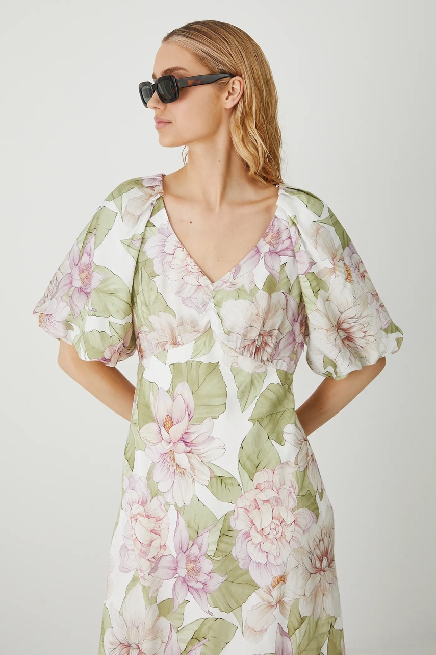 Платье Medicine цвет белый midi расклешённая