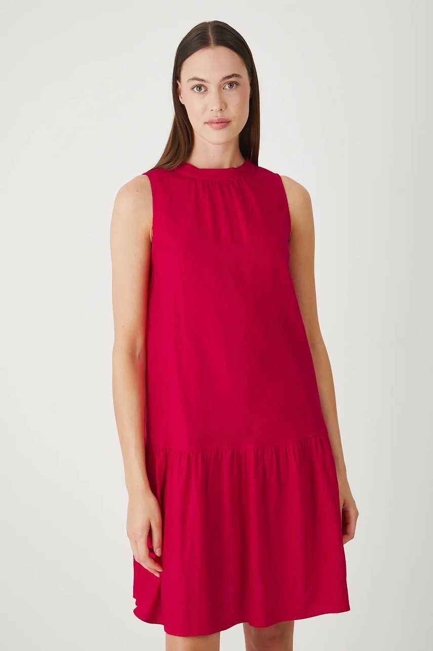 Льняное платье Medicine цвет красный mini oversize