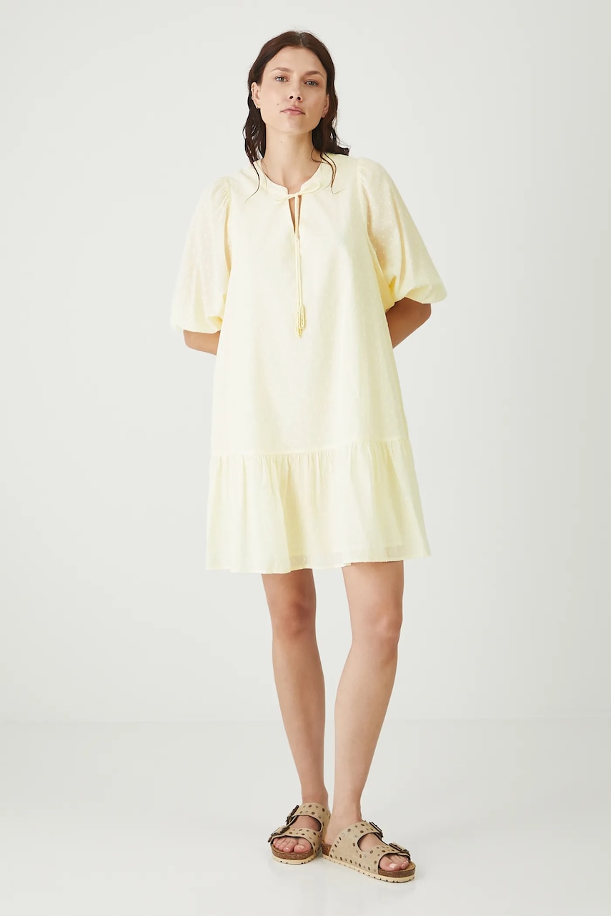 Medicine rochie din bumbac culoarea bej, mini, oversize