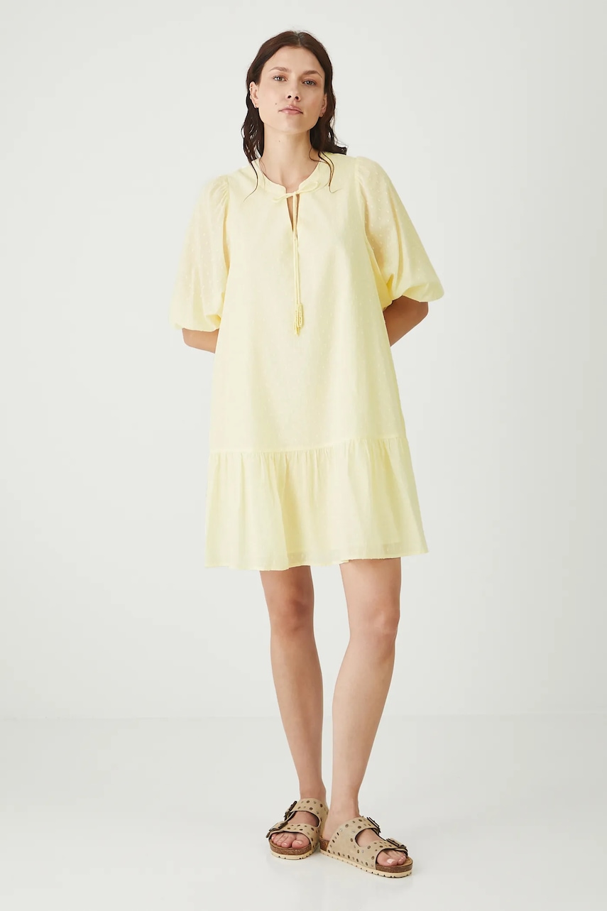 Medicine rochie din bumbac culoarea bej, mini, oversize