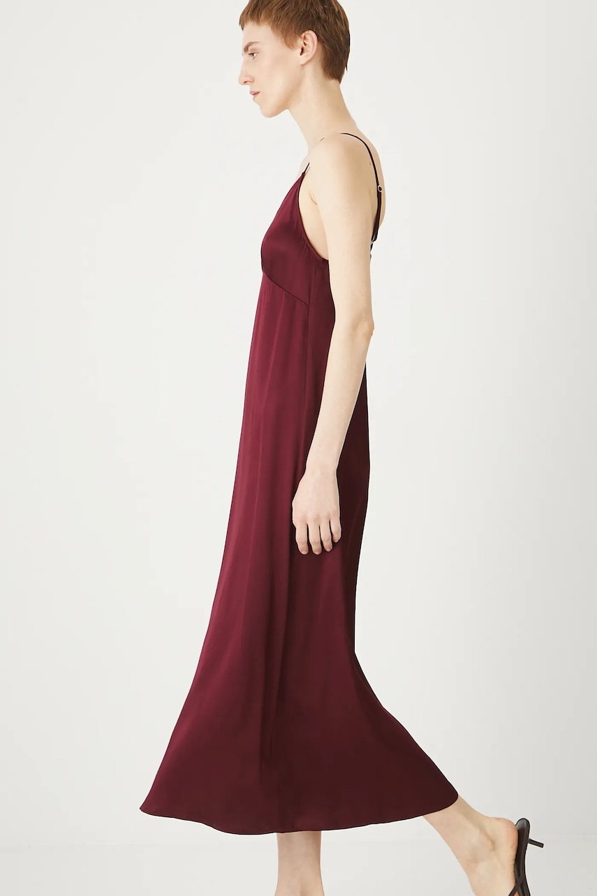 Medicine rochie midi evazat de culoare bordo