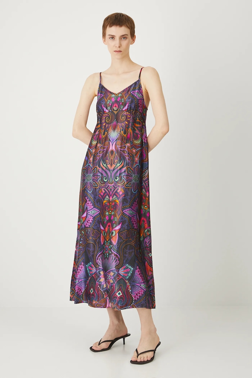 Medicine rochie culoare multicoloră midi evazat