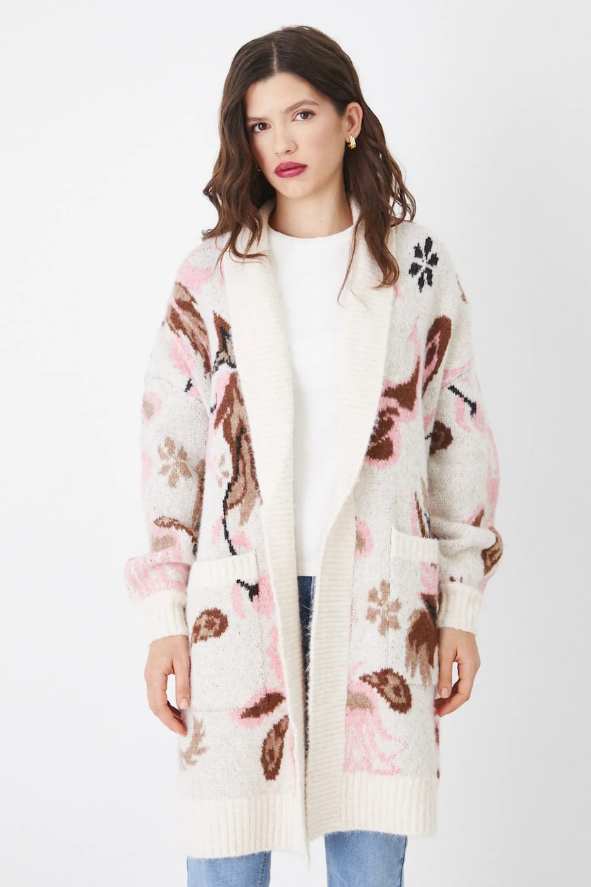 Medicine cardigan din amestec de lana culoarea bej, călduros Medicine cardigan din amestec de lana culoarea bej, călduros