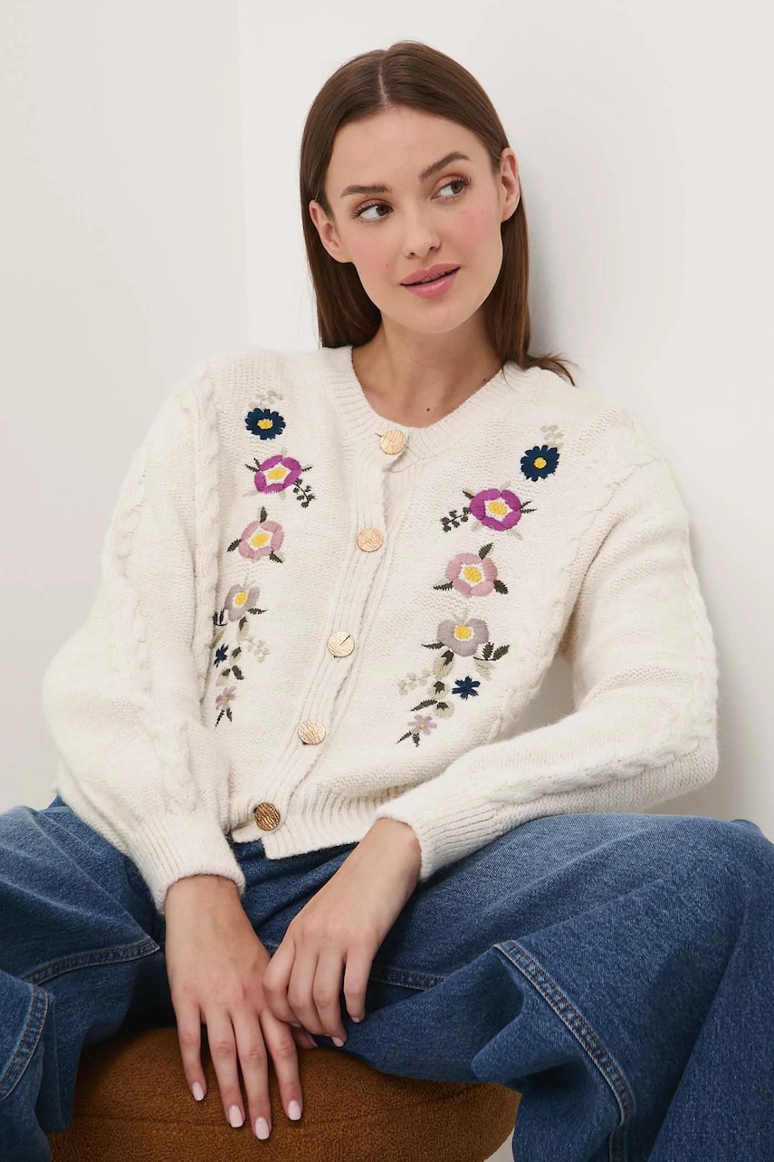 Medicine cardigan culoarea bej