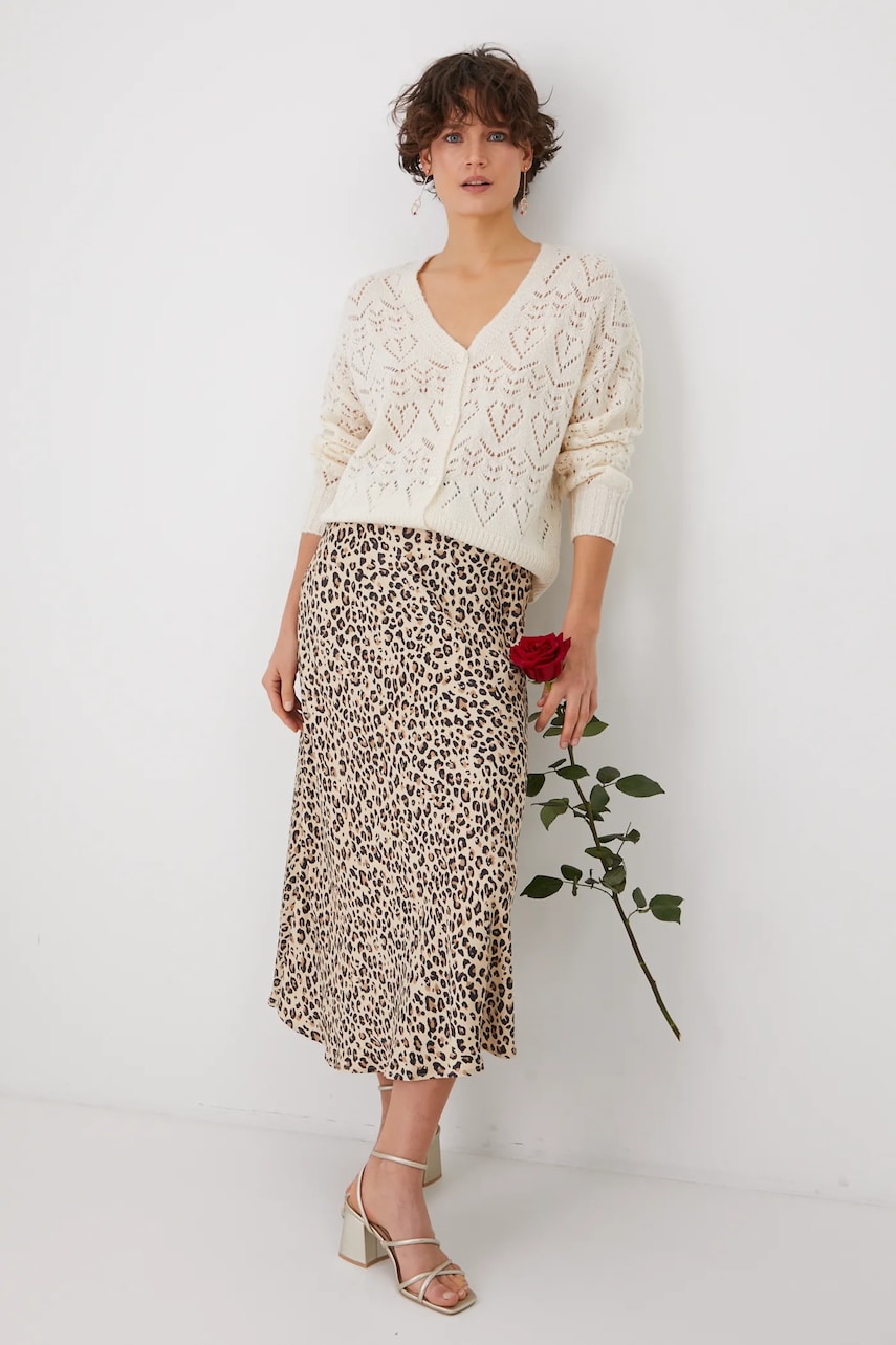 Medicine cardigan femei, culoarea bej, călduros Medicine cardigan femei, culoarea bej, călduros