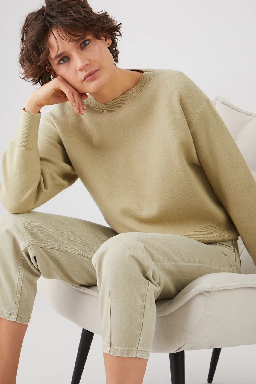 Medicine pulover femei, culoarea verde, light