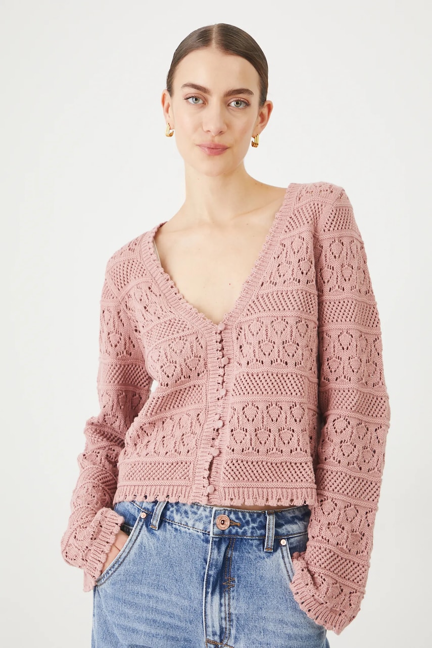 Medicine cardigan din bumbac femei, culoarea roz Medicine cardigan din bumbac femei, culoarea roz