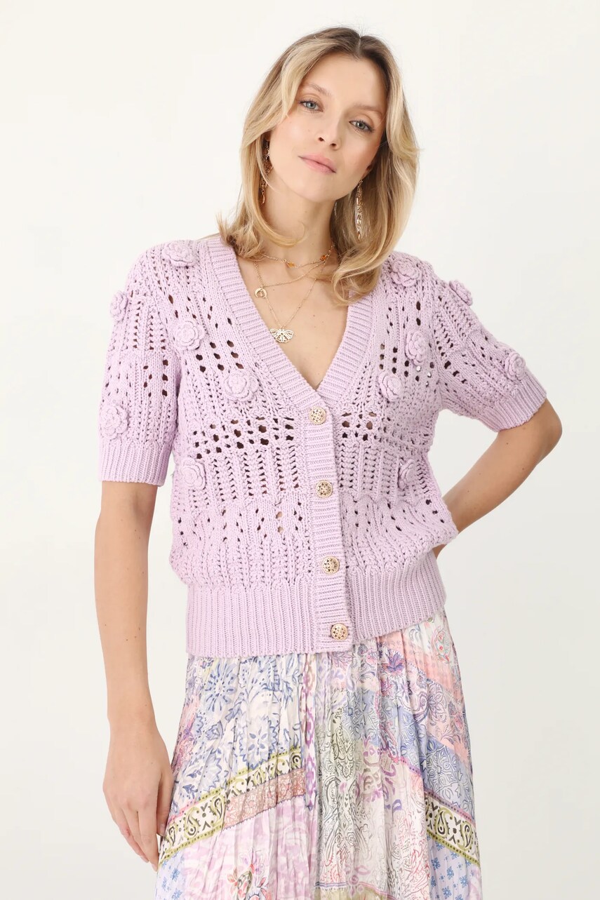 Medicine cardigan femei, culoarea violet, calduros