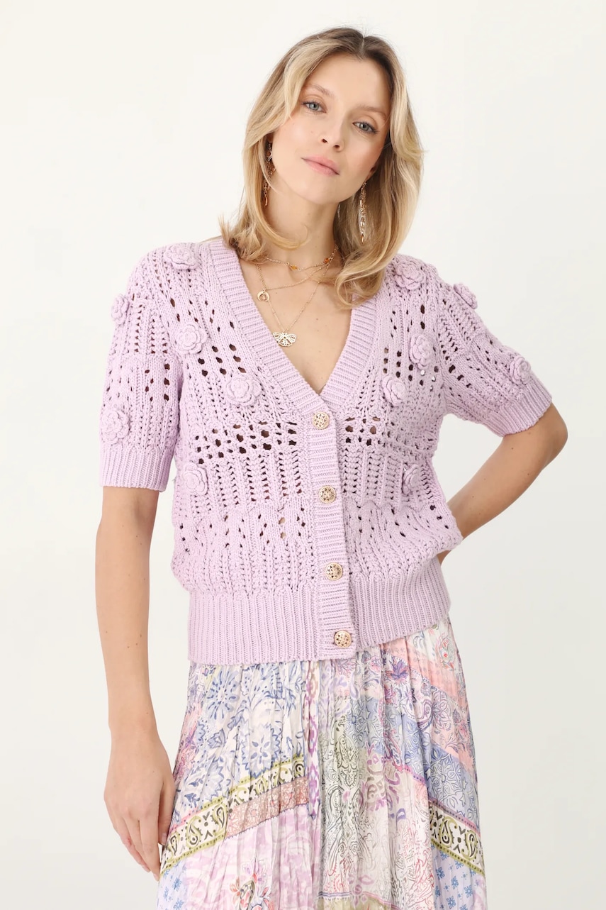 Medicine cardigan culoarea violet, călduros