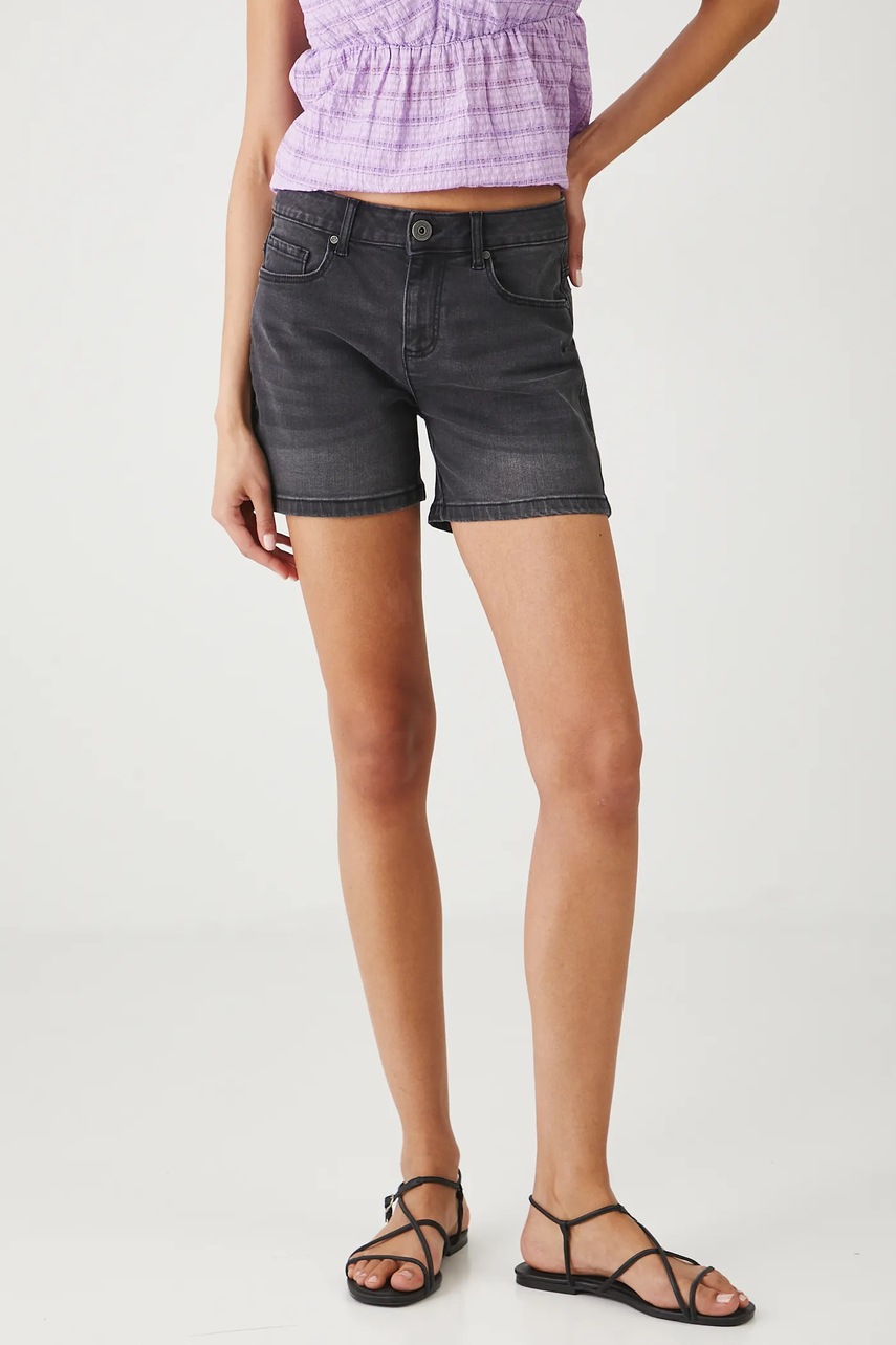 Джинсовые шорты Medicine цвет чёрный однотонная средняя посадка