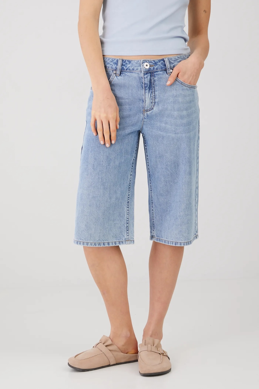 Medicine pantaloni scurti din bumbac femei, neted, high waist