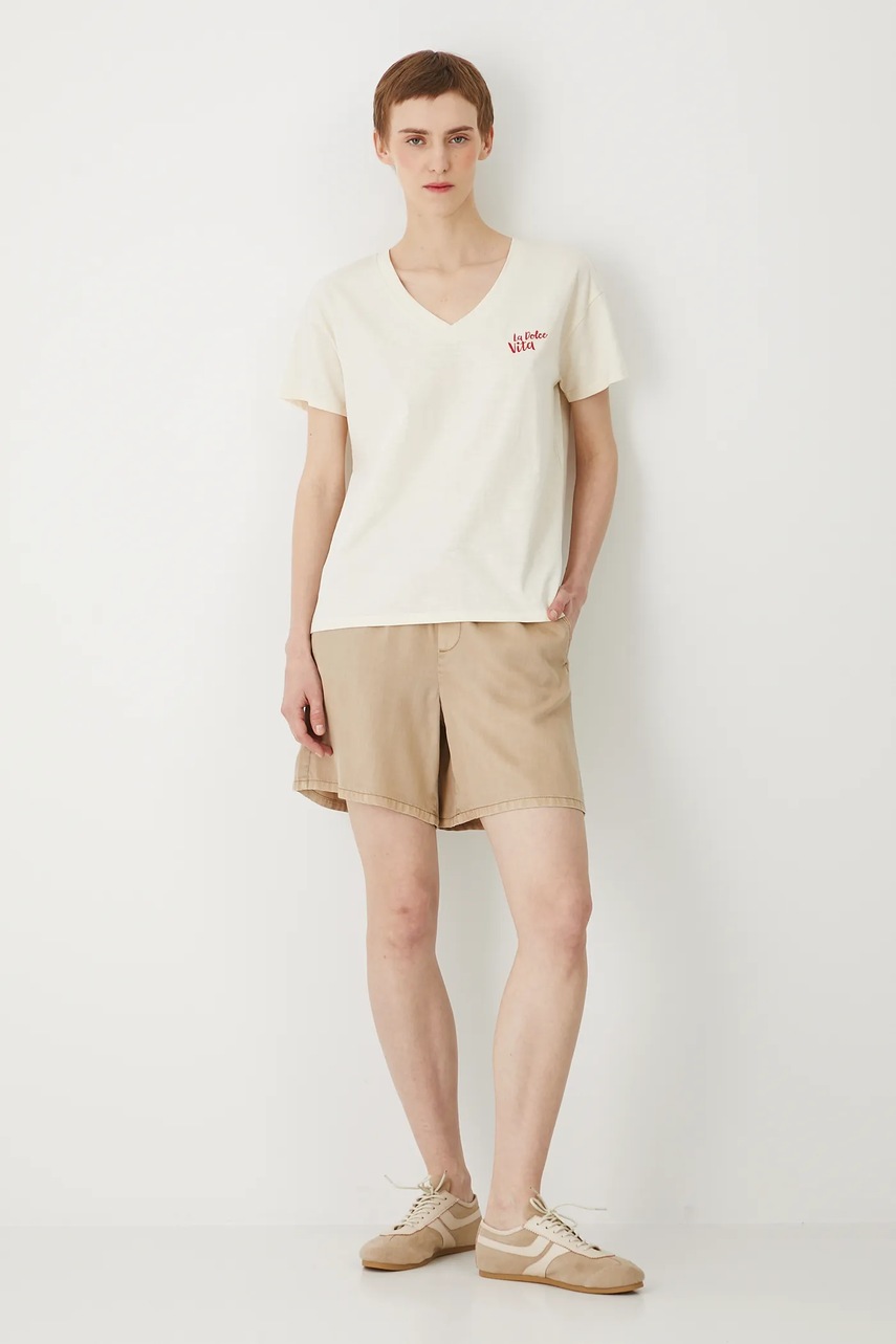 Шорты Medicine цвет бежевый однотонная средняя посадка